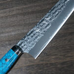 Yu Kurosaki SENKO Firework-textured Chef Knives with Stylish Turquoise Custom Handle