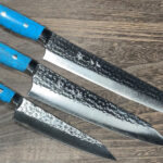 <span class="title">Yu Kurosaki SENKO Firework-textured Chef Knife Series with Stylish Blue Turquoise Custom Handle</span>