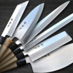 <span class="title">Sakai Takayuki Kasumitogi Traditional Chef Knife Series with Buffalo Tsuba Handle</span>