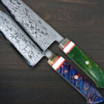 <span class="title">Daisuke Nishida Shirogami No.1 Damascus Chef’s Knives with Special Custom Handles</span>