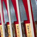 <span class="title">Shigeki Tanaka R2 Black Damascus Chef Knife Gyuto with Custom Desert Ironwood Handle</span>