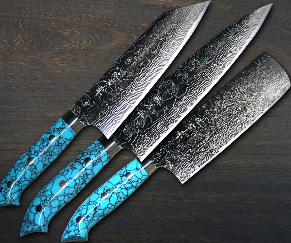 Brands - Takeshi Saji - Takeshi Saji R2 Diamond Finish Damascus TCA - Hocho  Knife