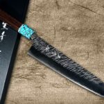 <span class="title">Yu Kurosaki FUJIN Storm-textured Chef Knife Gyuto with Stylish Turquoise & Wenge Handle</span>
