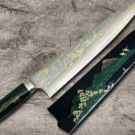 <span class="title">Takeshi Saji Mt.FUJI Makie-Art Colored Damascus Chef Knives with Rare Custom Handles</span>