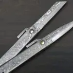 <span class="title">Takeshi Saji HIGONOKAMI Folding VG10 Black Damascus Kritsuke Petty Knives with Damascus Metal Handle</span>