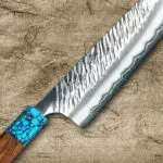 <span class="title">Yu Kurosaki FUJIN Storm-textured Chef Knives with Stylish Turquoise & Rosewood Handle</span>